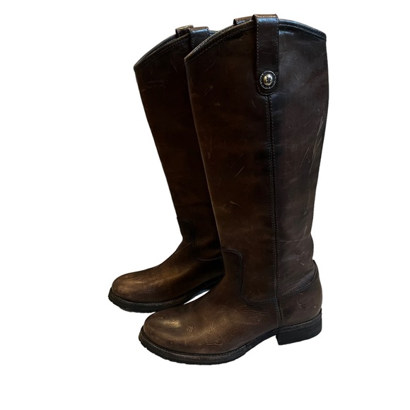 Frye Melissa Double Sole Button Lug Tall Leather Boot, Sz 6 - Picture 5 of 15